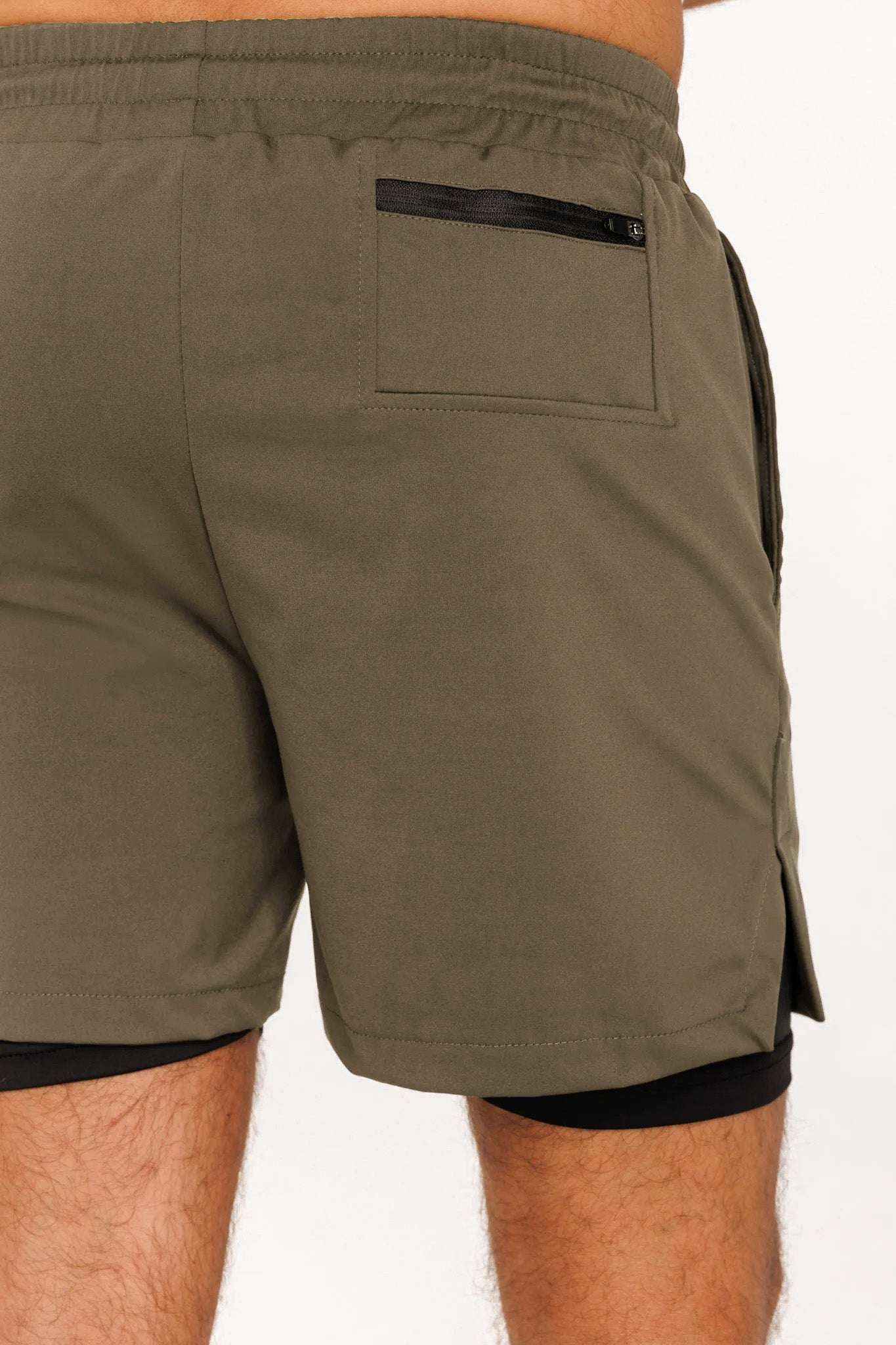 Spodenki męskie treningowe 2w1 desert khaki - Camp Hill
