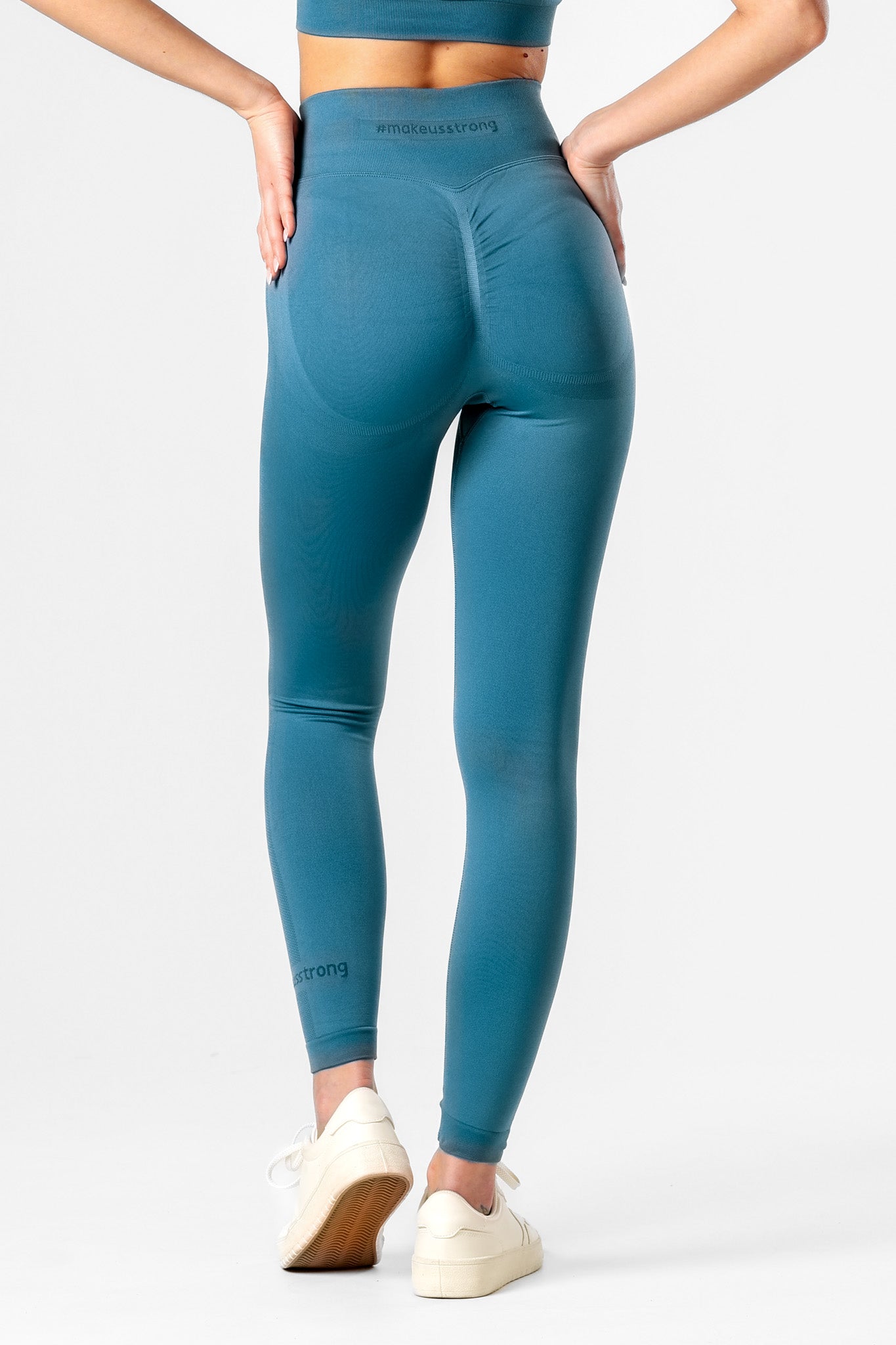 Legginsy bezszwowe PUSH UP PRO turkusowe Georgia
