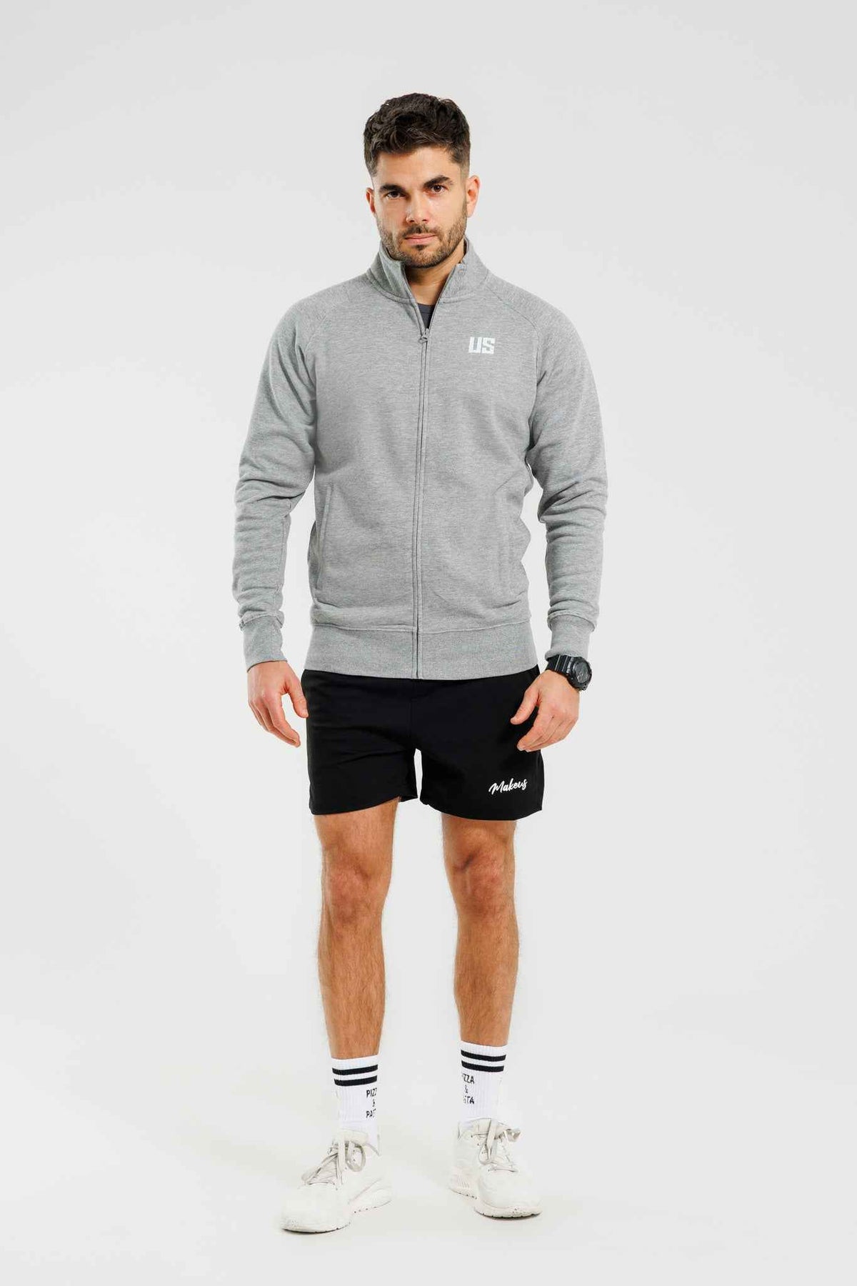 Bluza dresowa męska bluza rozpinana szara Bryce