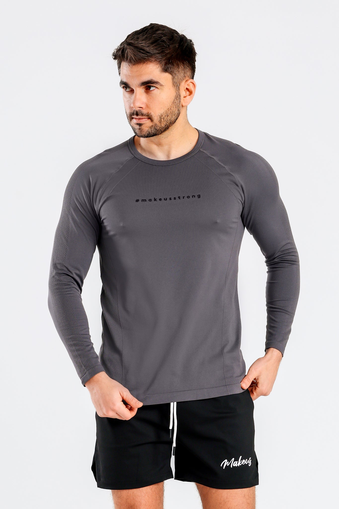 Longsleeve bezszwowy techniczny PRO grafitowy Columbia II
