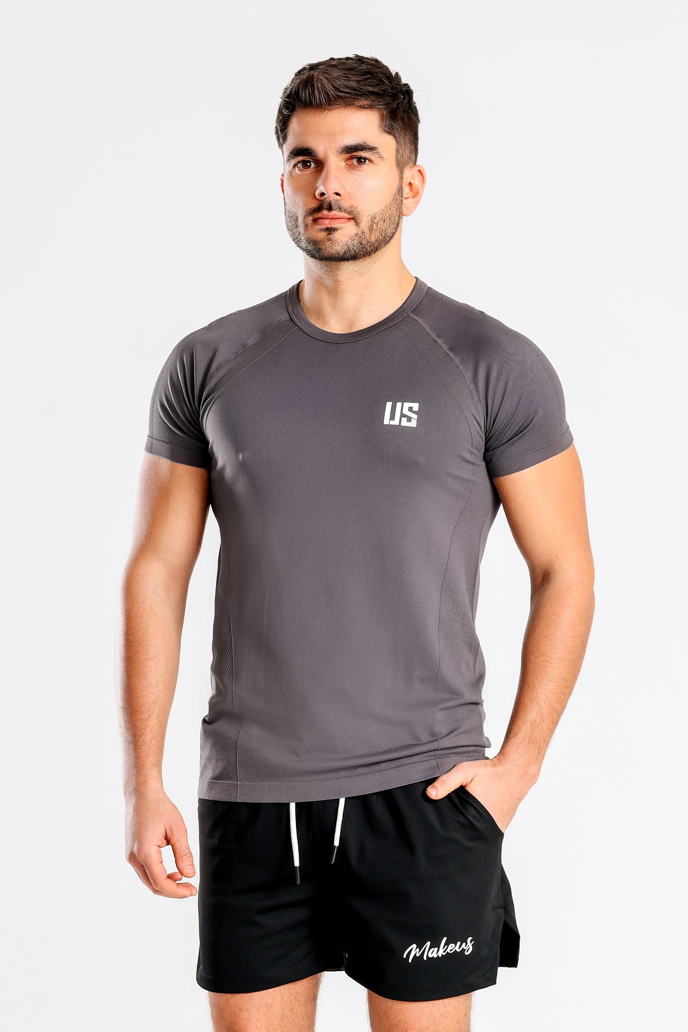 T-shirt bezszwowy techniczny PRO grafitowy Colorado