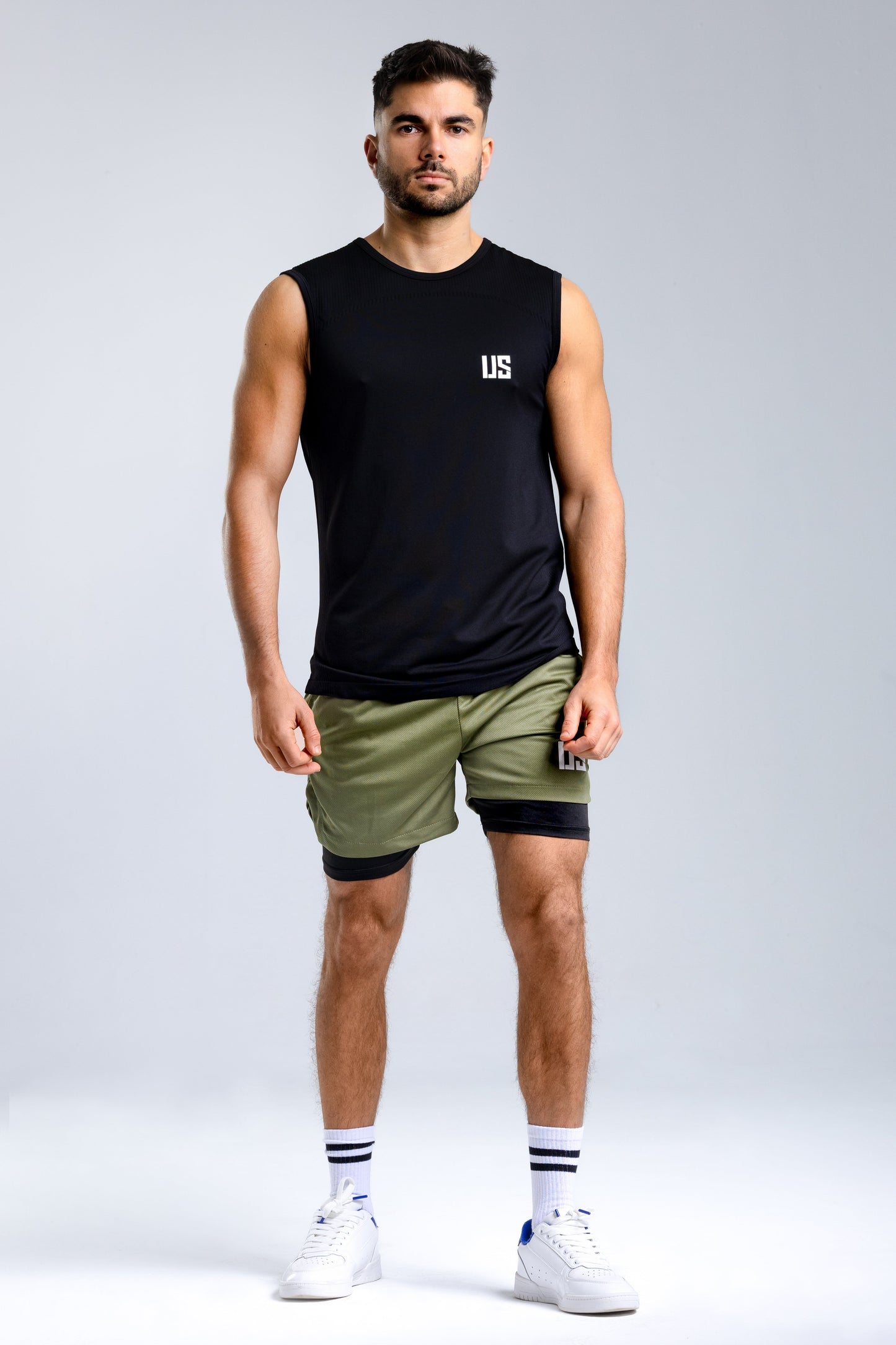 Zestaw męski tank top bezszwowy Denver/DNV + spodenki bawełniane Portland