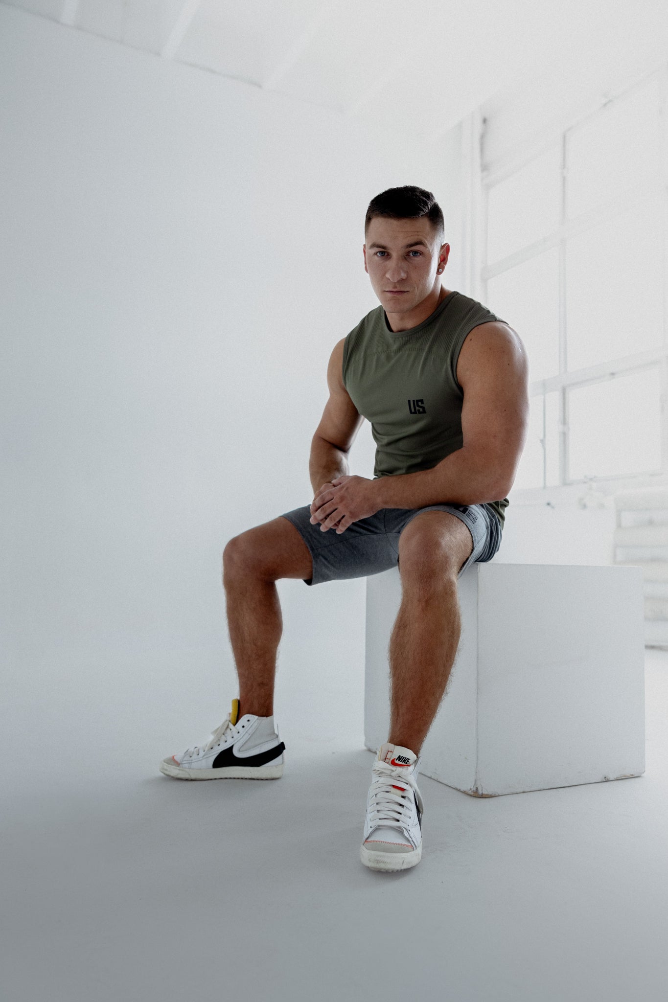 Zestaw męski tank top bezszwowy Denver/DNV + spodenki bawełniane Portland