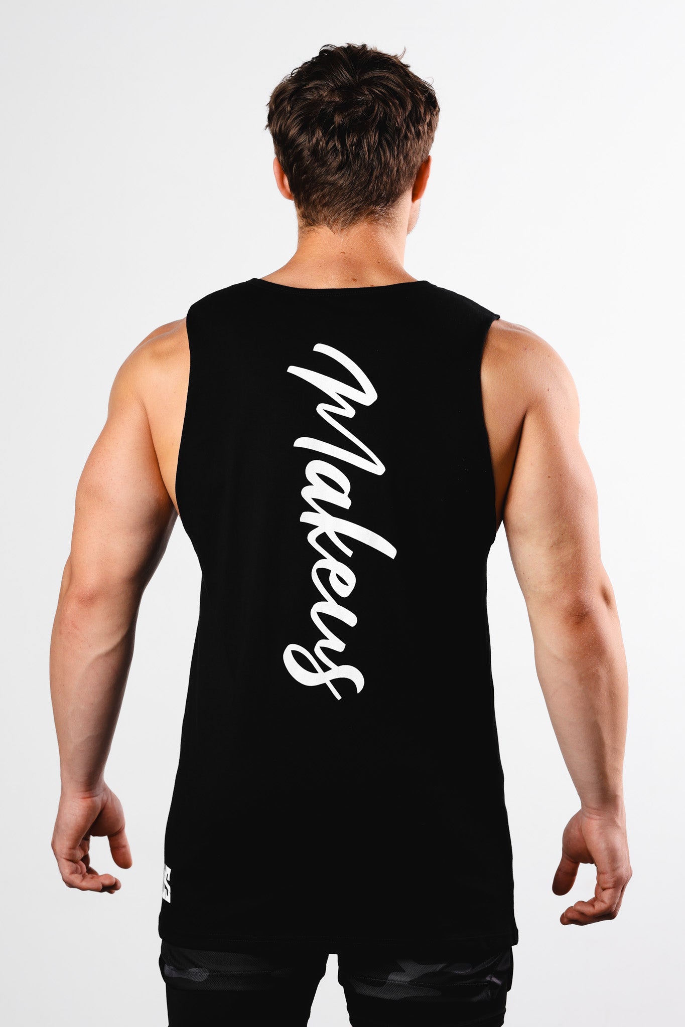 Tank Top bawełniany z nadrukiem czarny BE BETTER