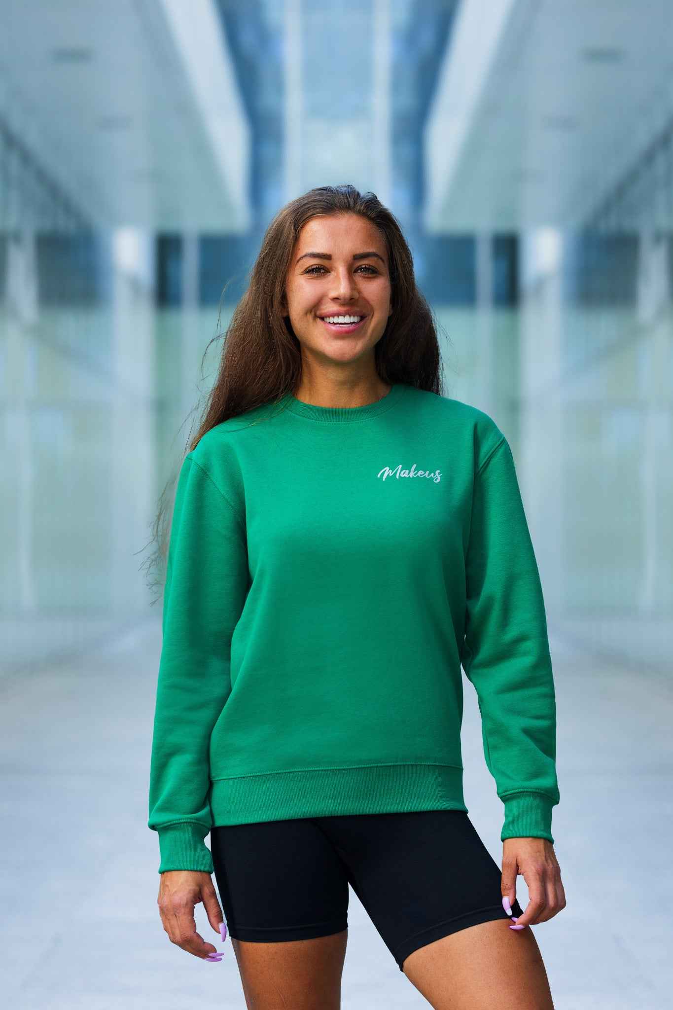Damska bluza dresowa bez kaptura evergreen - Marietta