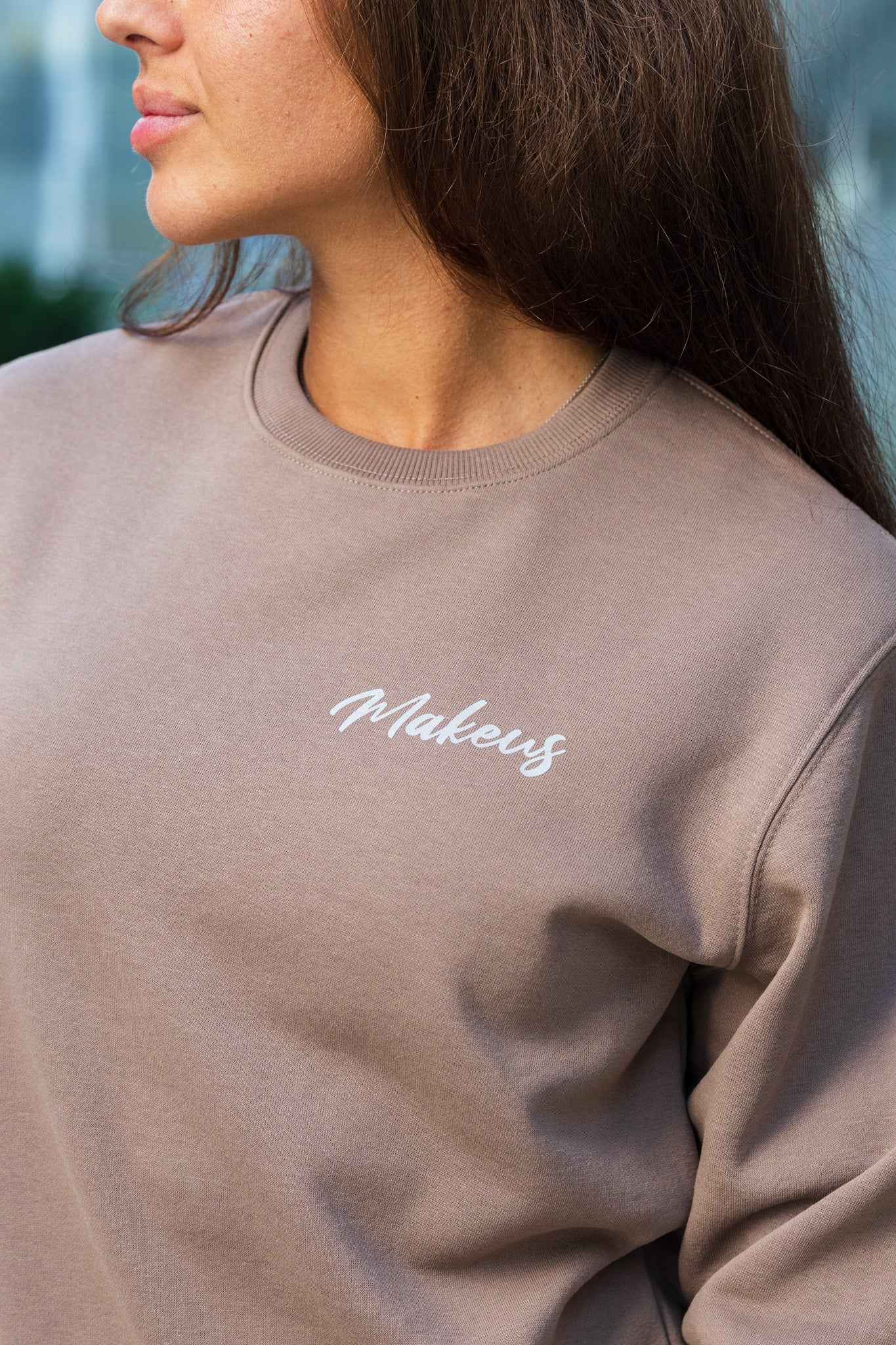 Damska bluza dresowa bez kaptura latte - Marietta