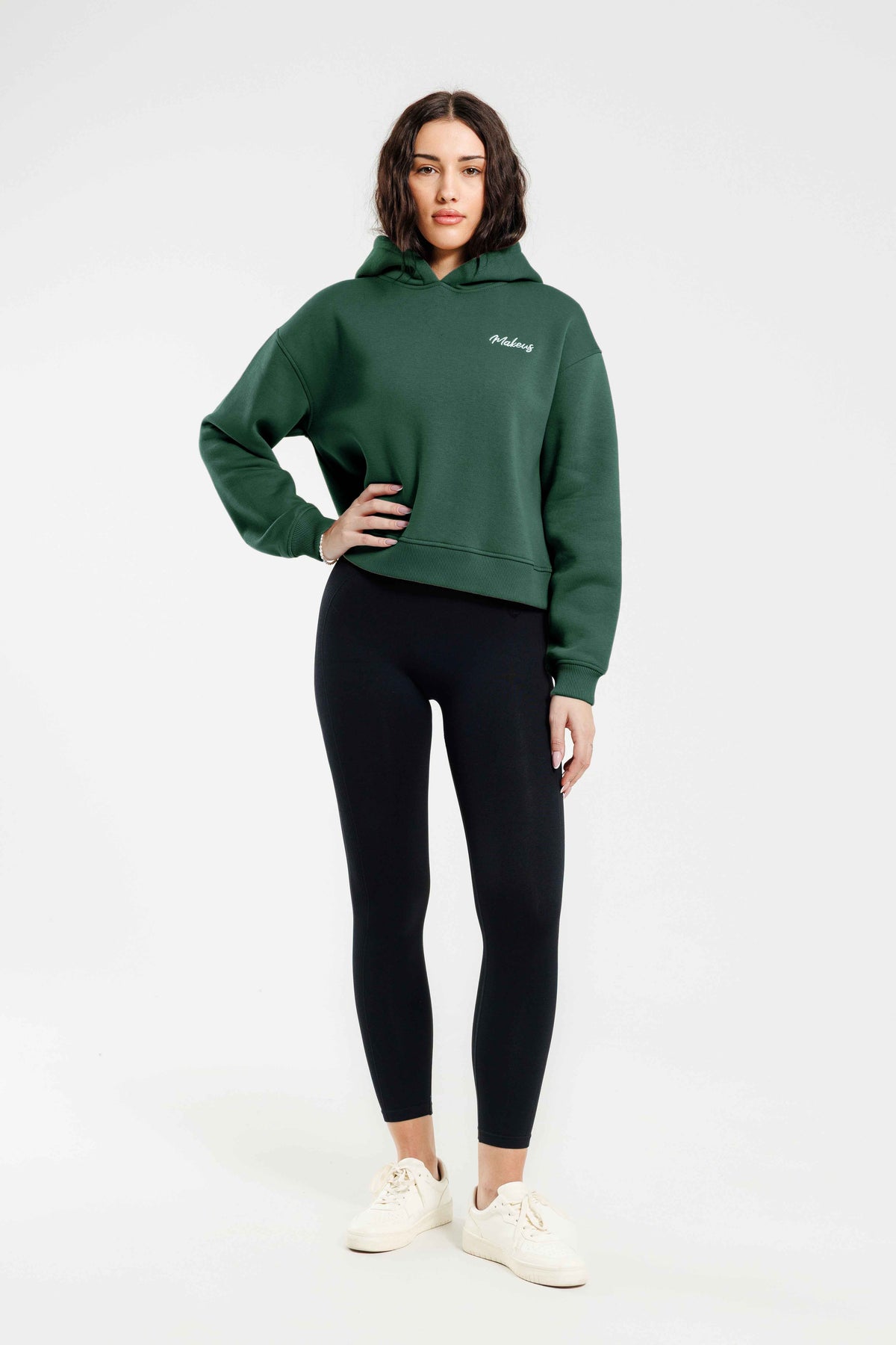 Damska bluza dresowa z kapturem zielona - Everly SOFT PRO