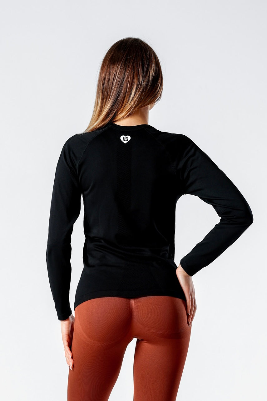 Longsleeve bezszwowy techniczny PRO czarny Dakota