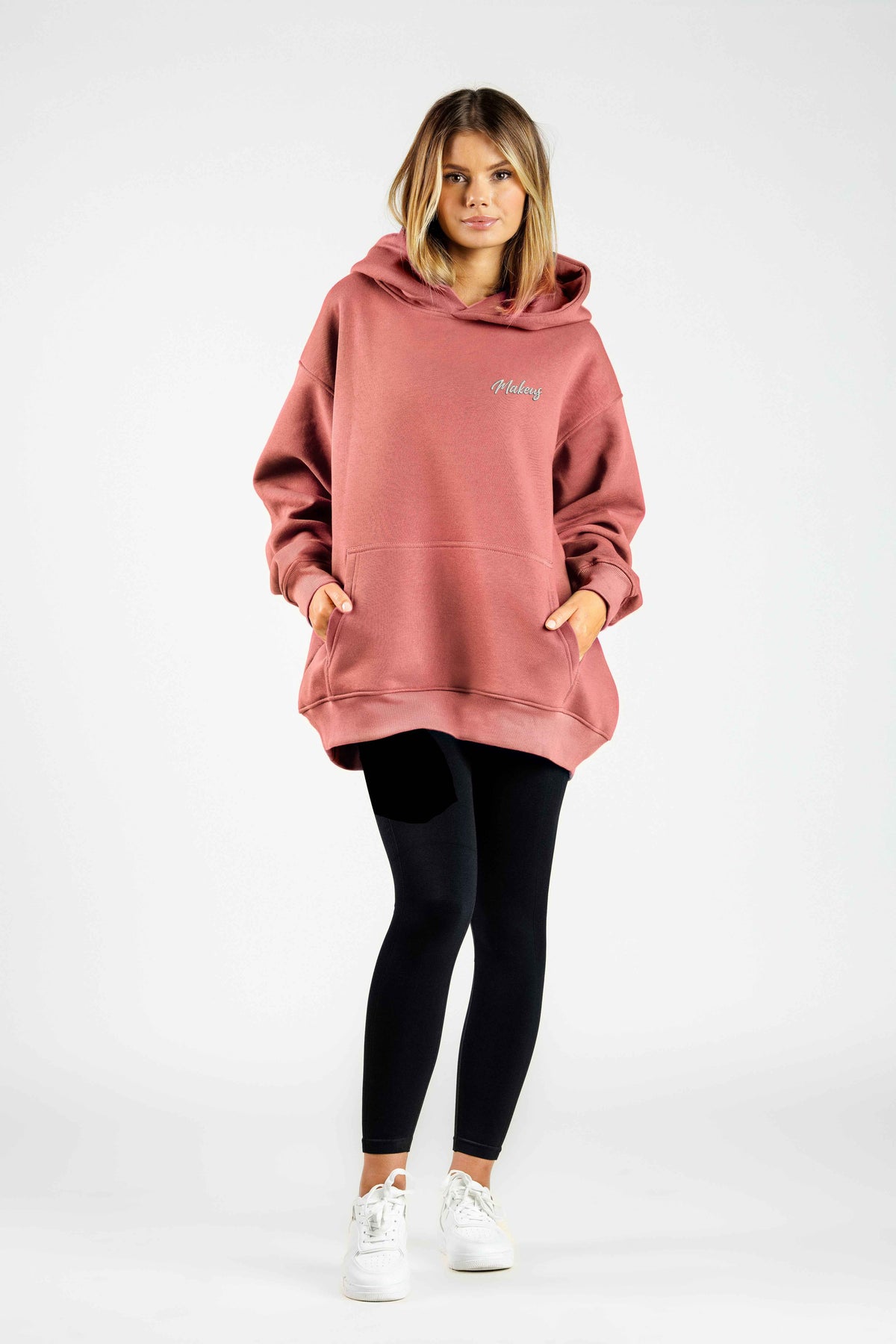 Bluza dresowa oversize brudny róż ONE SIZE Tofty