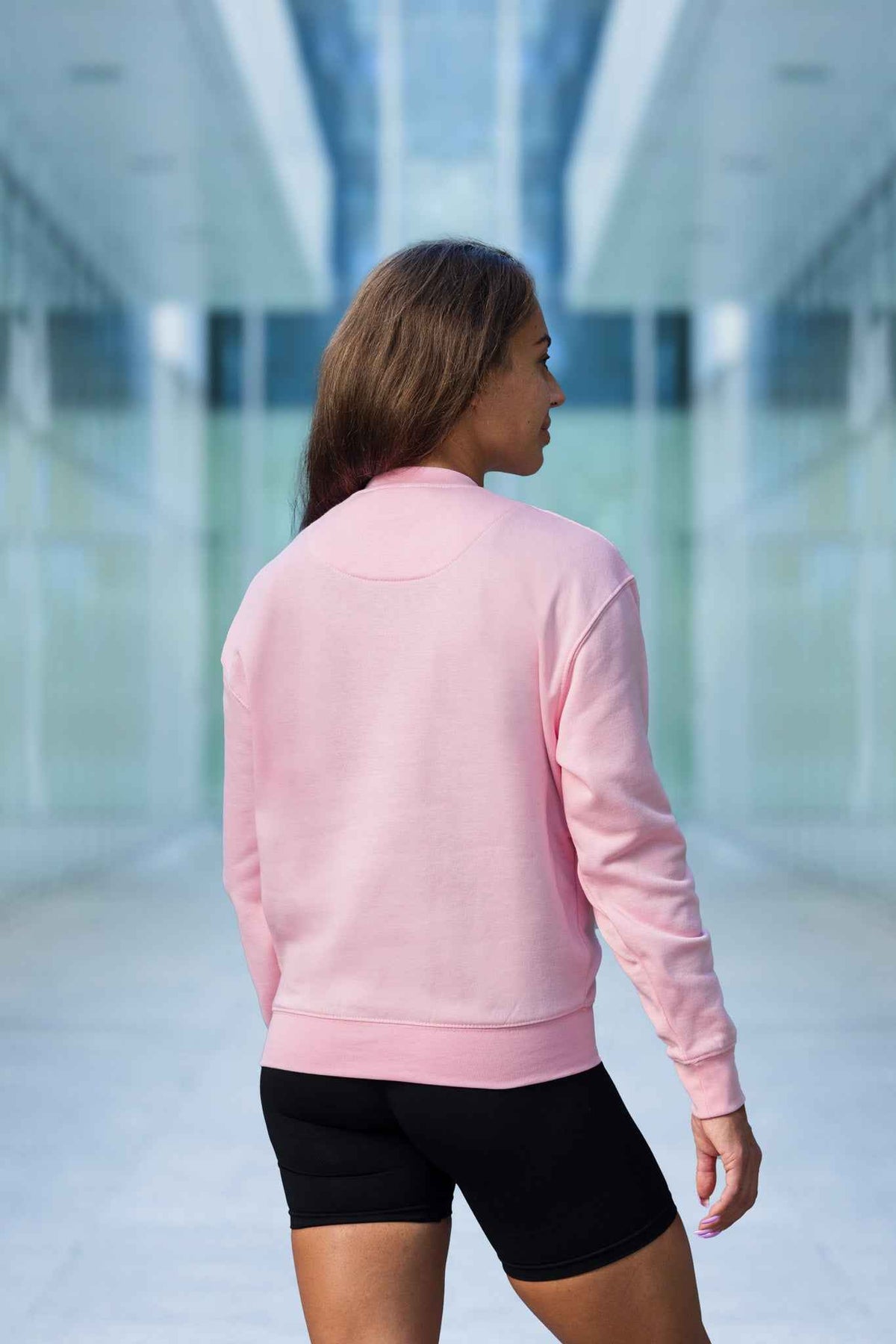 Damska bluza dresowa bez kaptura różowa - Marietta