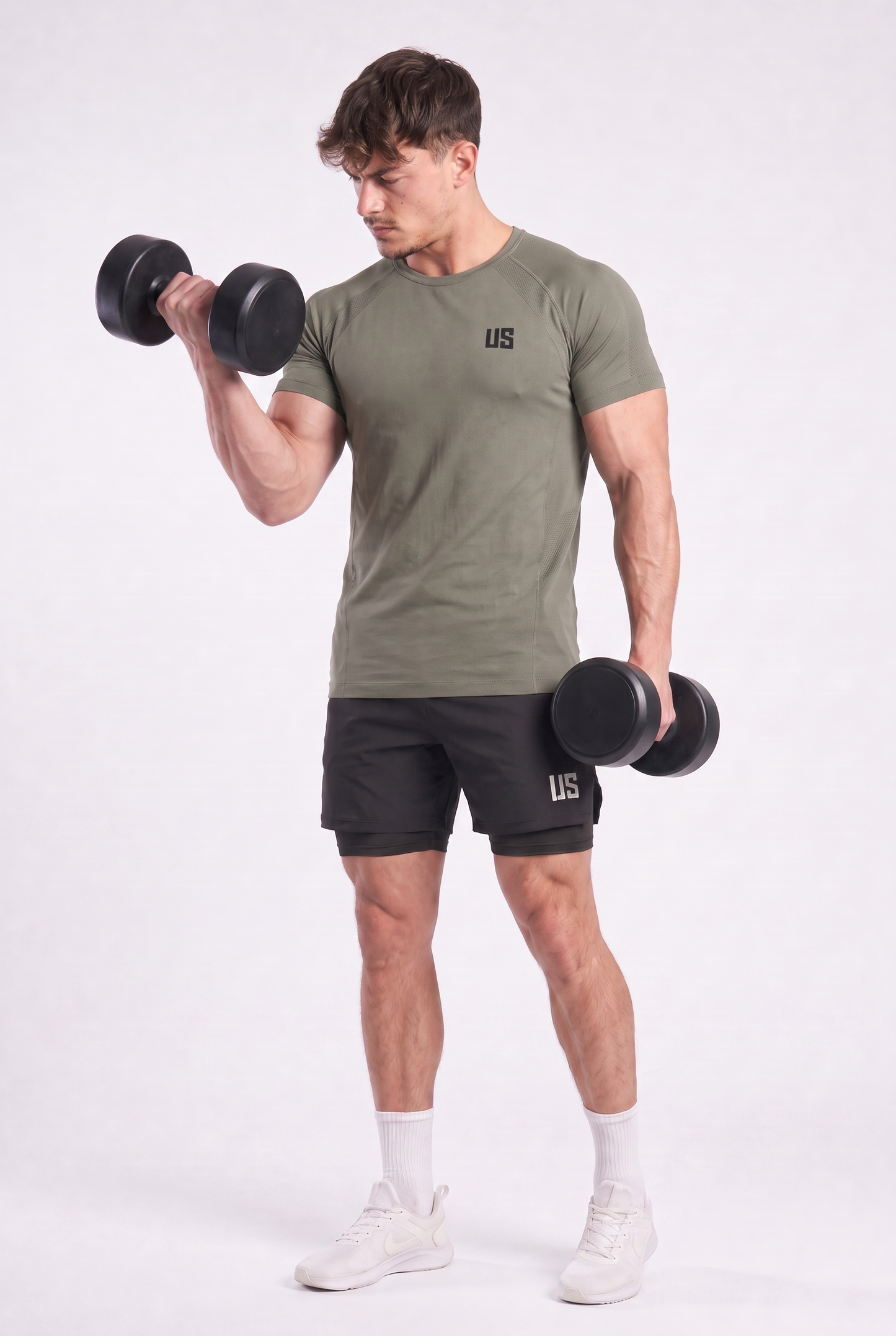 T-shirt bezszwowy techniczny PRO khaki Colorado
