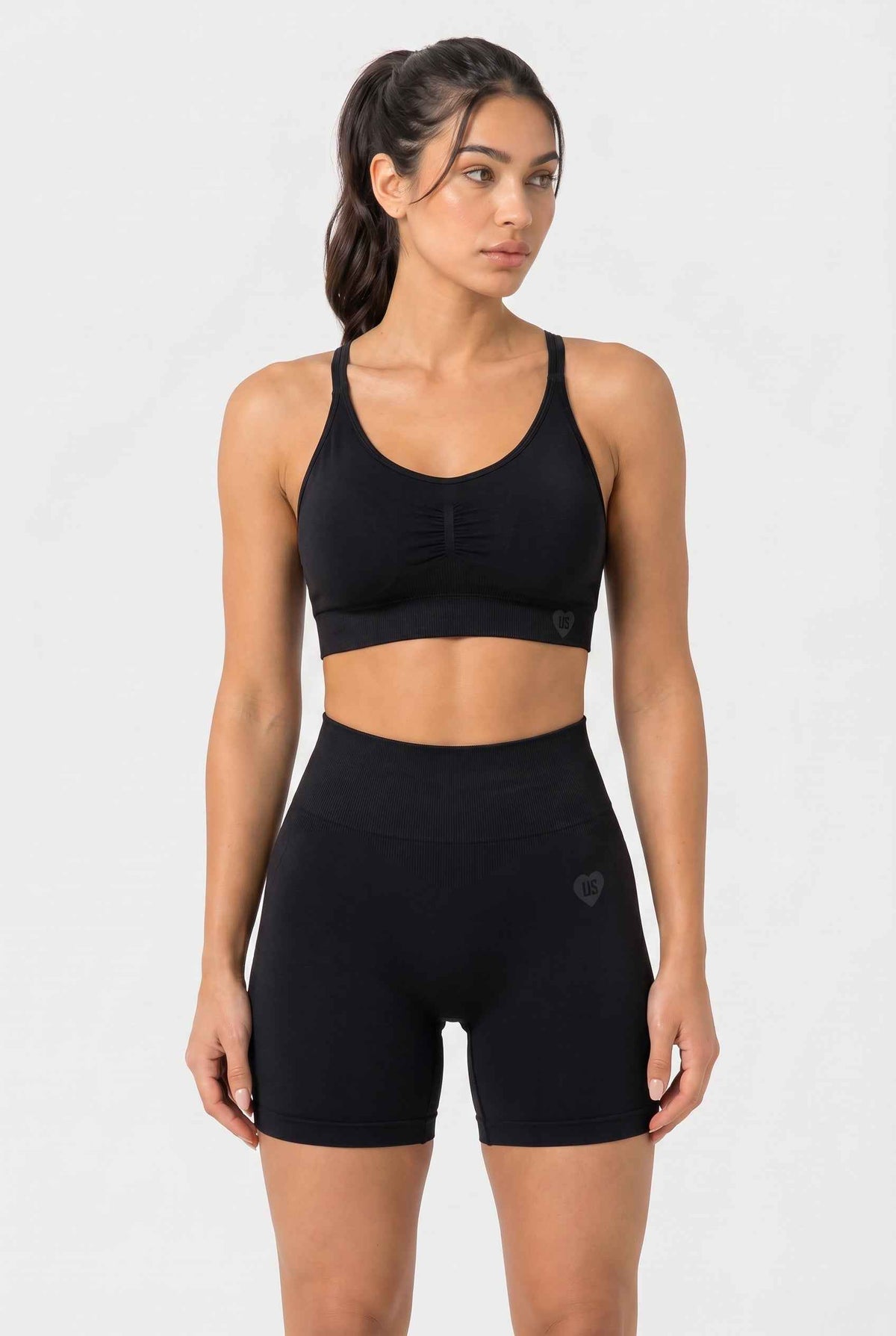 Szorty damskie bezszwowe PUSH UP V SHAPE czarne - Savannah