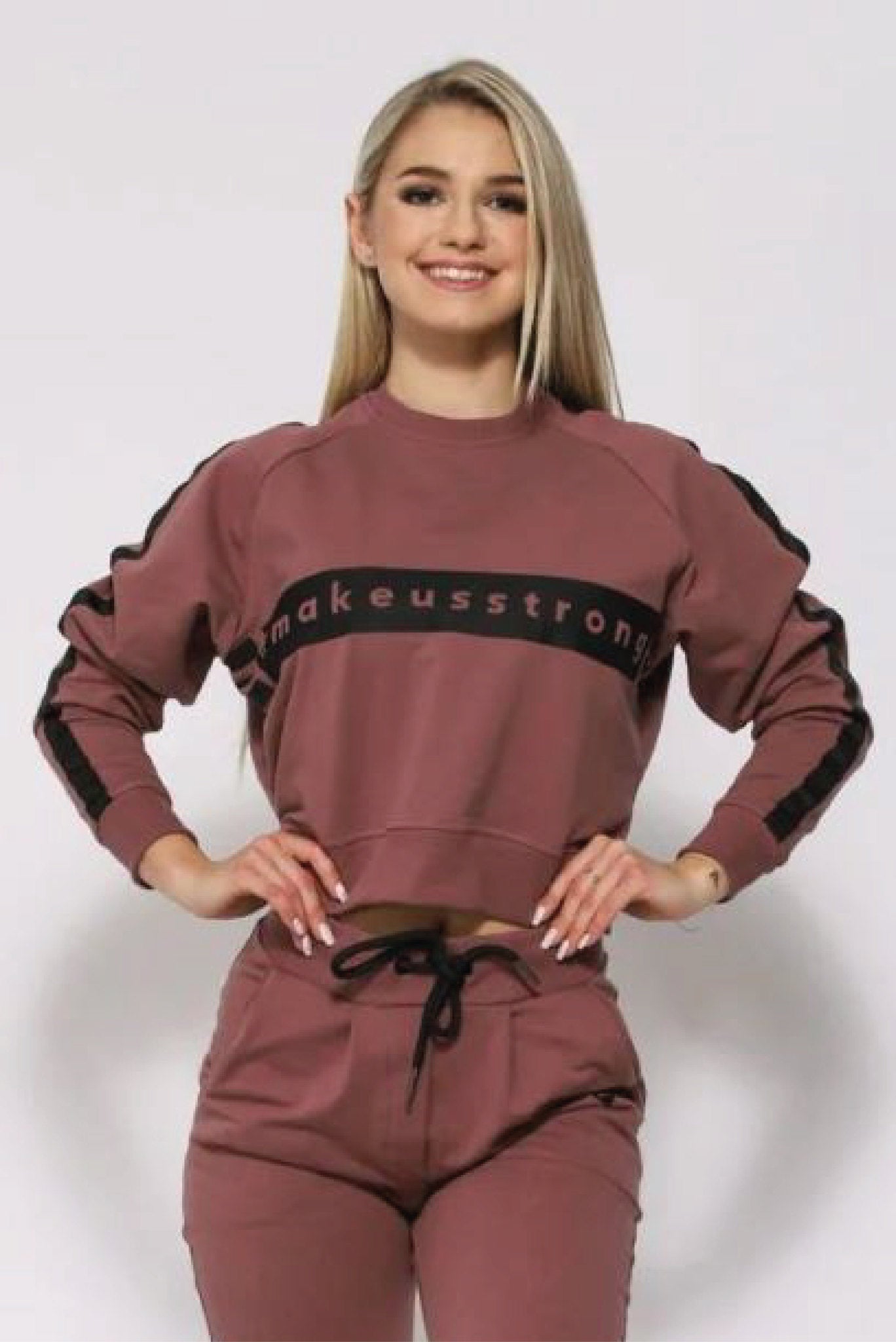 Bluza dresowa brudny róż Laurel