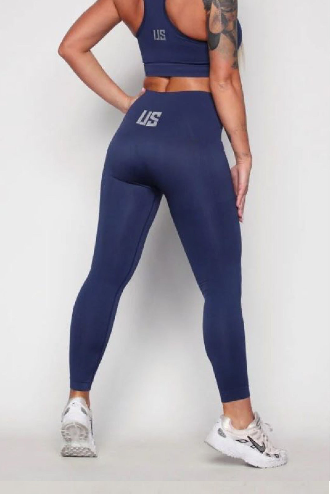 Legginsy bezszwowe kompresyjne granatowe Los Angeles
