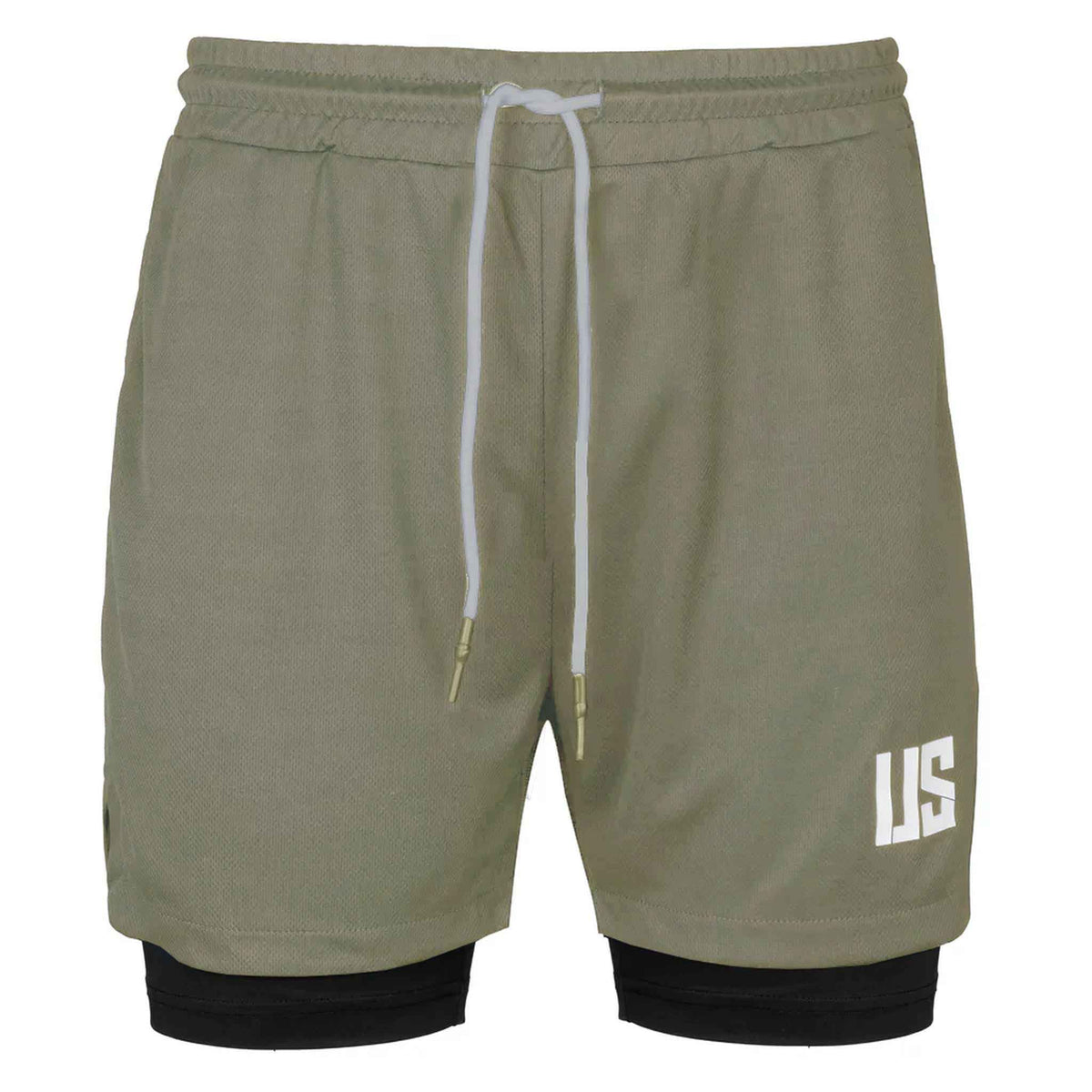 Spodenki treningowe 2w1 khaki Camp David