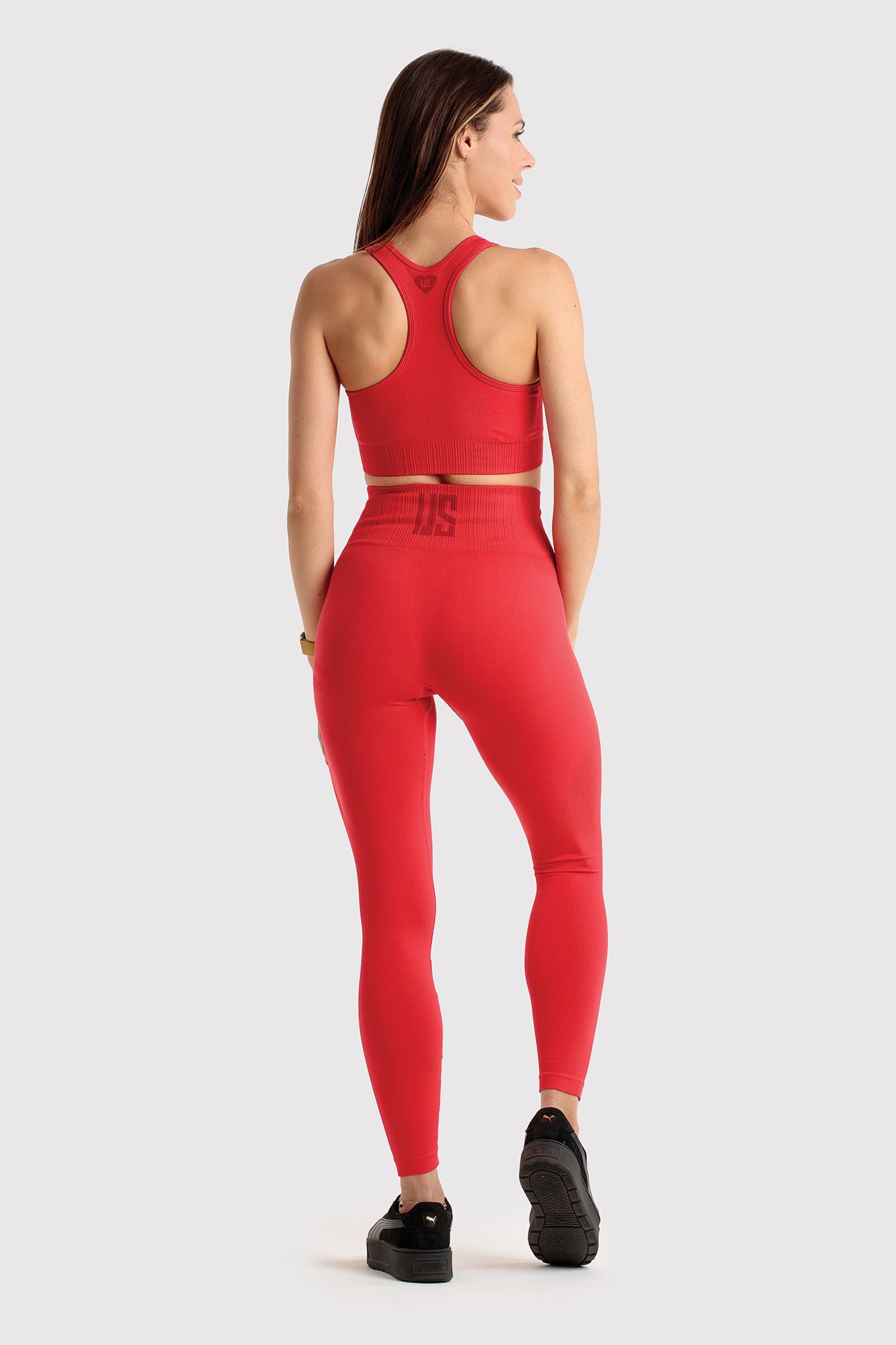 Legginsy bezszwowe sportowe czerwone Soho