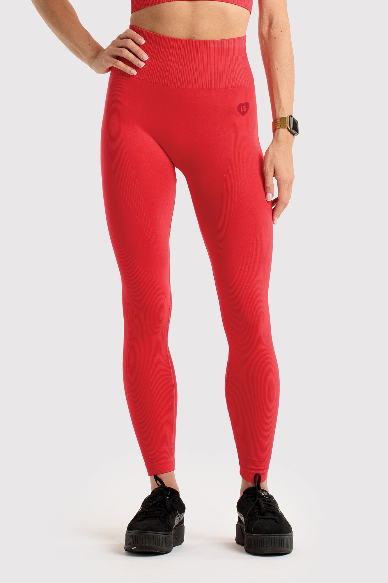 Legginsy bezszwowe sportowe czerwone Soho