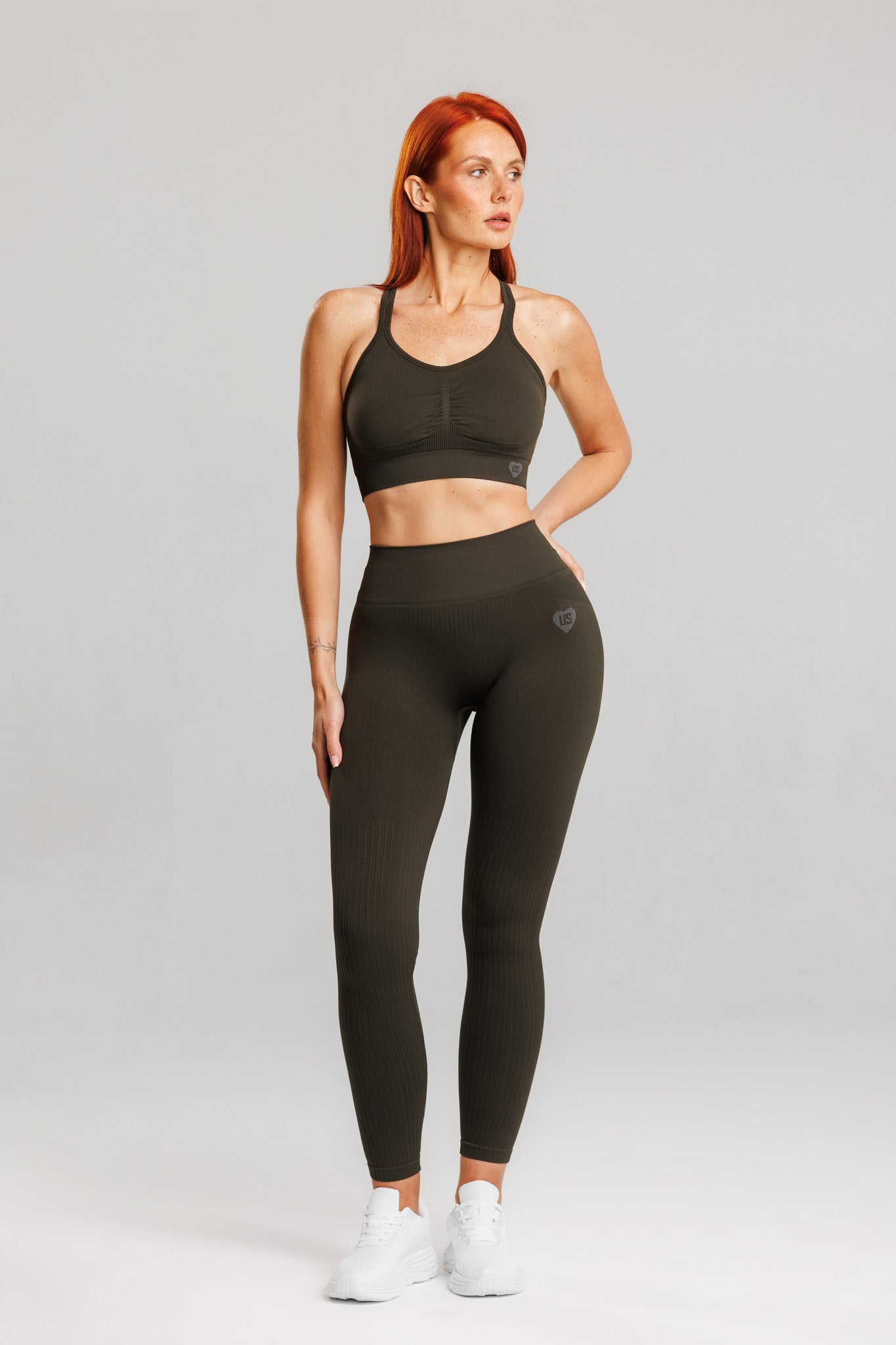 Biustonosz bezszwowy odkryte plecy forest green Nevada