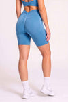 Szorty damskie bezszwowe PUSH UP V SHAPE lazurowe - Savannah