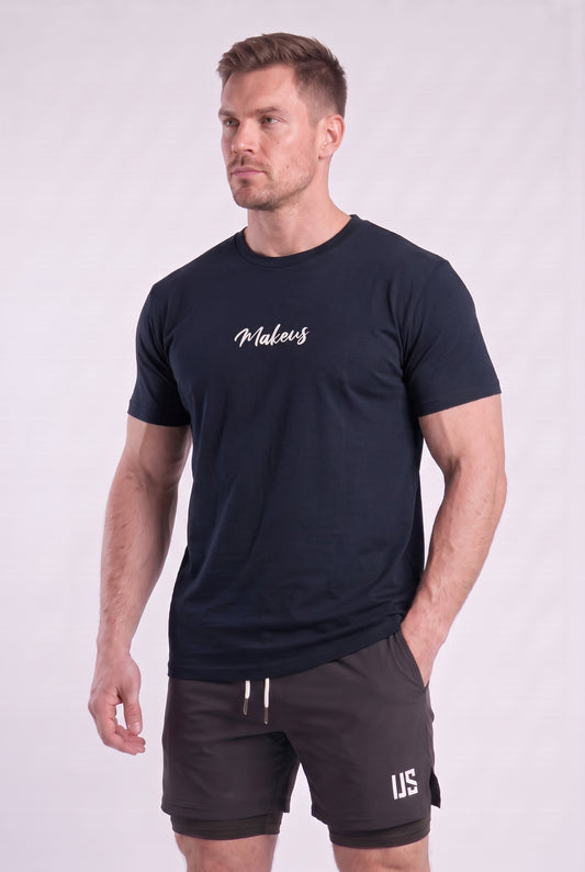 T-shirt bezszwowy bawełniany granatowy MAKEUS Tampa