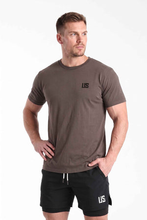 T-shirt męski bezszwowy bawełniany grafitowy - US black Tampa
