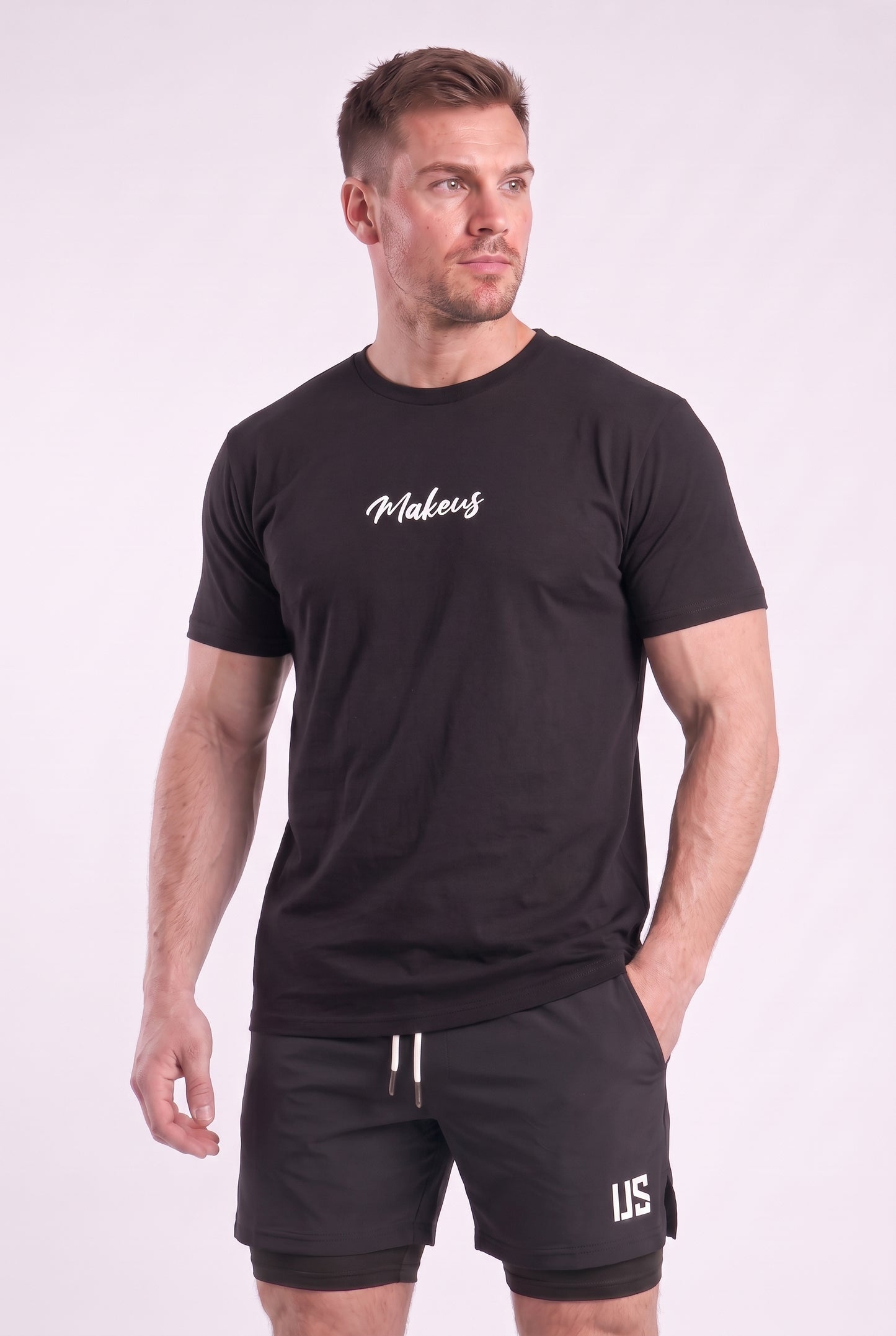 T-shirt bezszwowy bawełniany czarny MAKEUS Tampa