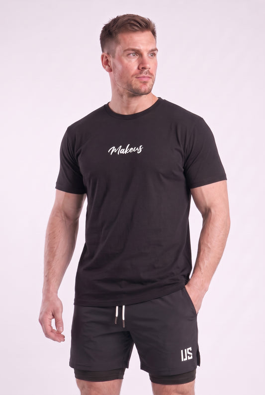 T-shirt bezszwowy bawełniany czarny MAKEUS Tampa