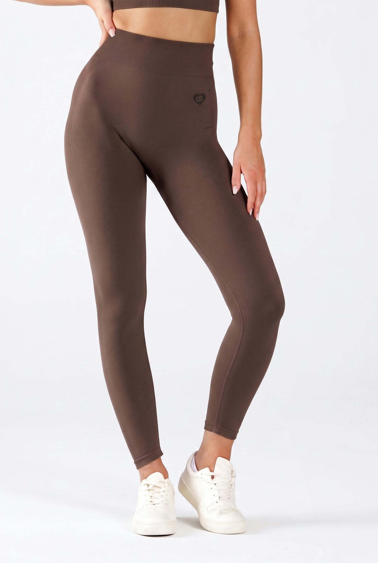 Legginsy bezszwowe PUSH UP czekoladowe - Florence