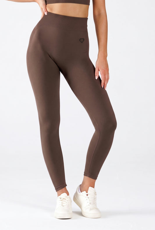 Legginsy bezszwowe PUSH UP czekoladowe - Florence