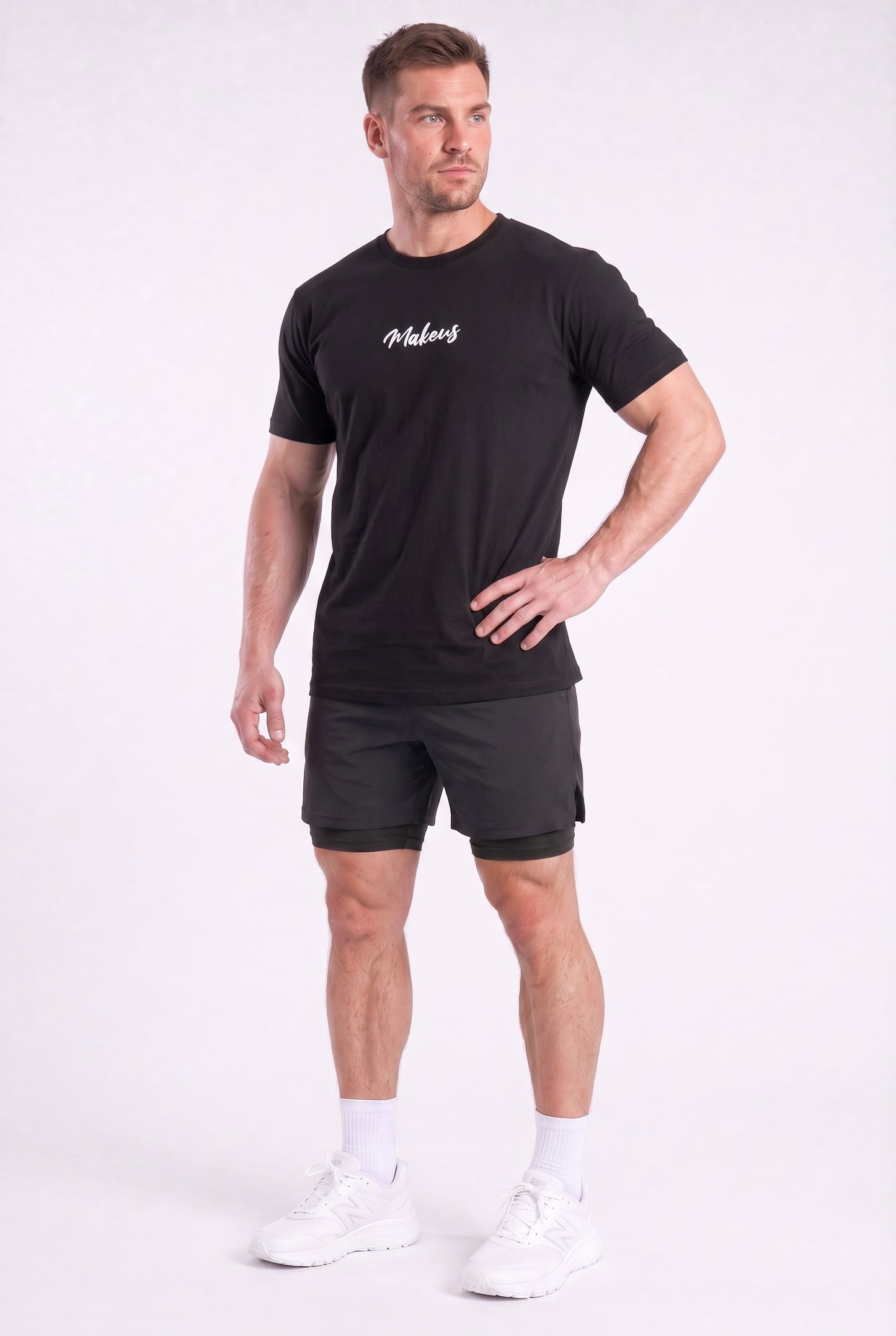 T-shirt bezszwowy bawełniany czarny MAKEUS Tampa