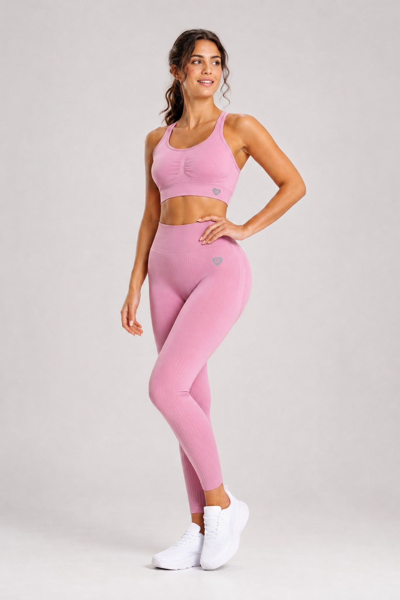 Legginsy bezszwowe PUSH UP PRO II dusty rose Nevada