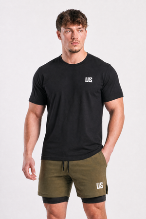 T-shirt bezszwowy bawełniany czarny US Tampa