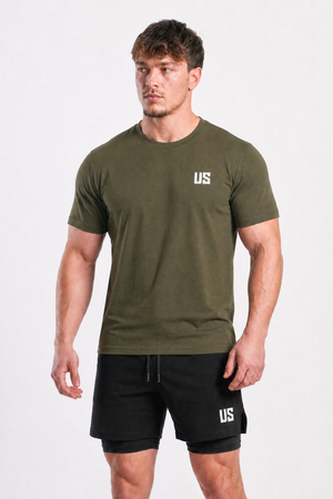 T-shirt bezszwowy bawełniany forest green US Tampa