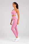 Zestaw bezszwowy PUSH UP PRO II top + legginsy dusty rose - Nevada