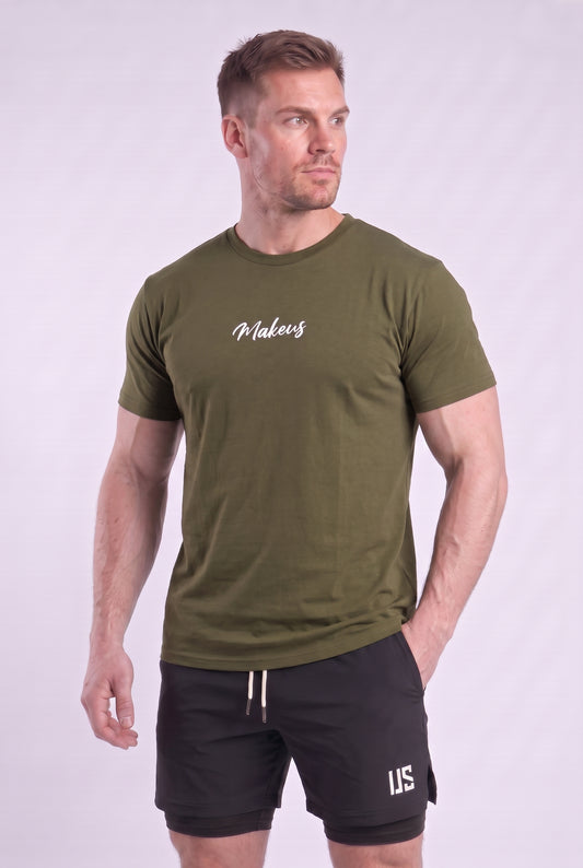 T-shirt bezszwowy bawełniany forest green MAKEUS Tampa