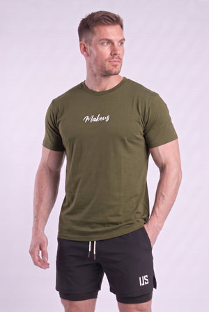 T-shirt bezszwowy bawełniany forest green MAKEUS Tampa
