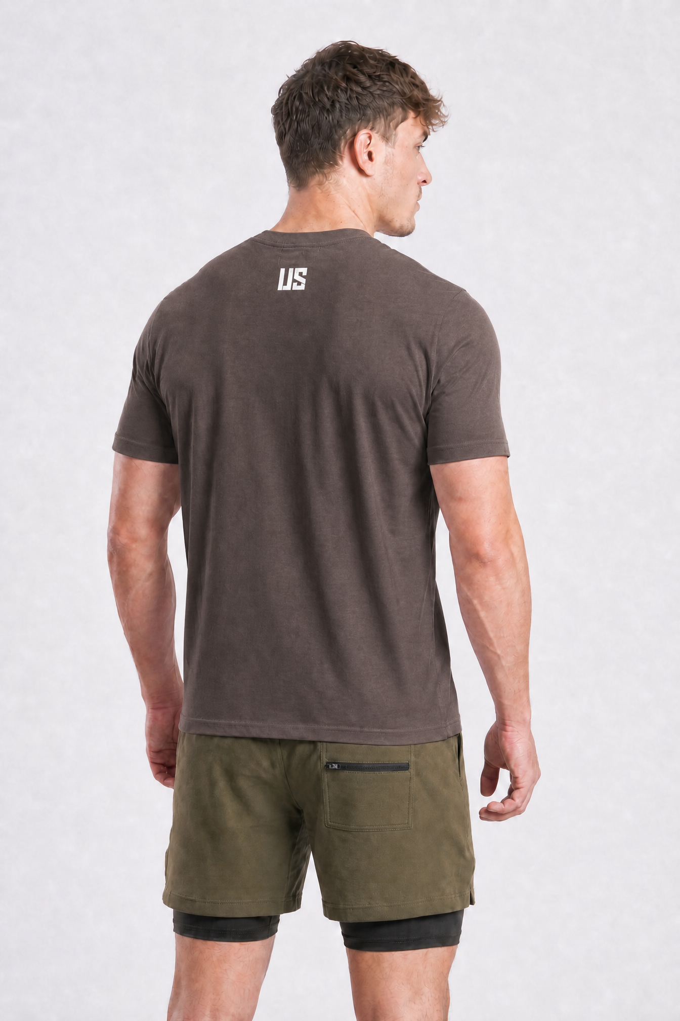 T-shirt bezszwowy bawełniany grafitowy US Tampa