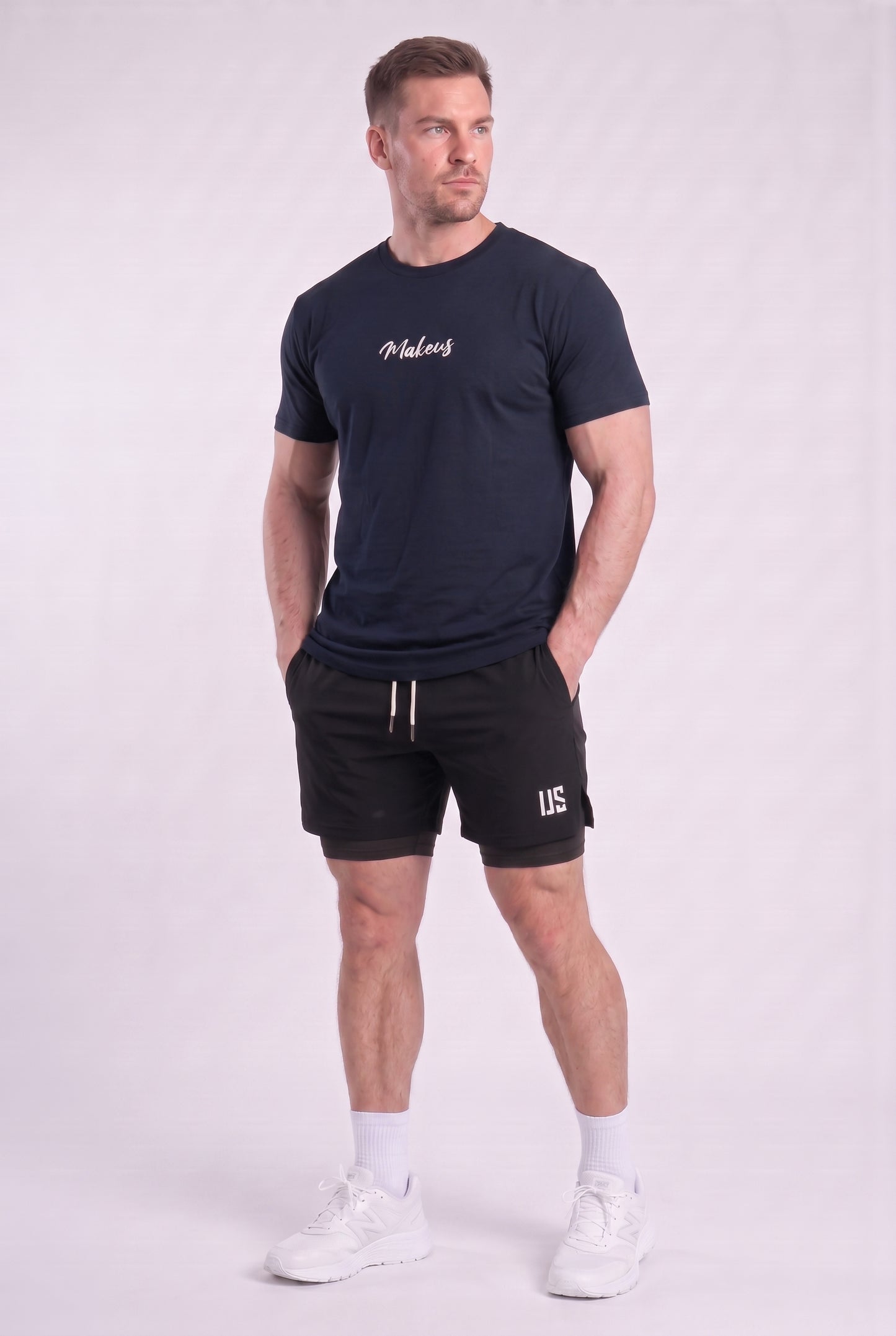 T-shirt bezszwowy bawełniany granatowy MAKEUS Tampa