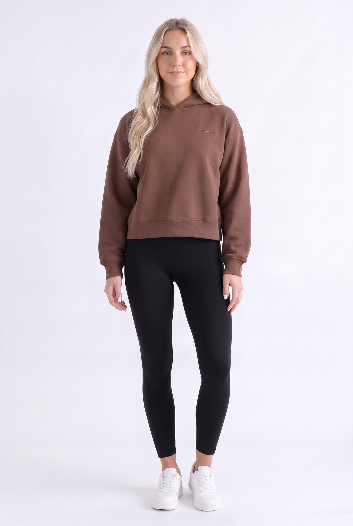 Damska bluza dresowa z kapturem czekoladowa - Everly SOFT PRO