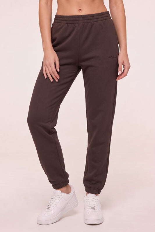 Spodnie dresowe damskie joggery brązowe - Dove SOFT PRO