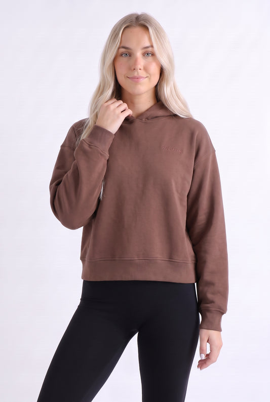 Damska bluza dresowa z kapturem czekoladowa - Everly SOFT PRO