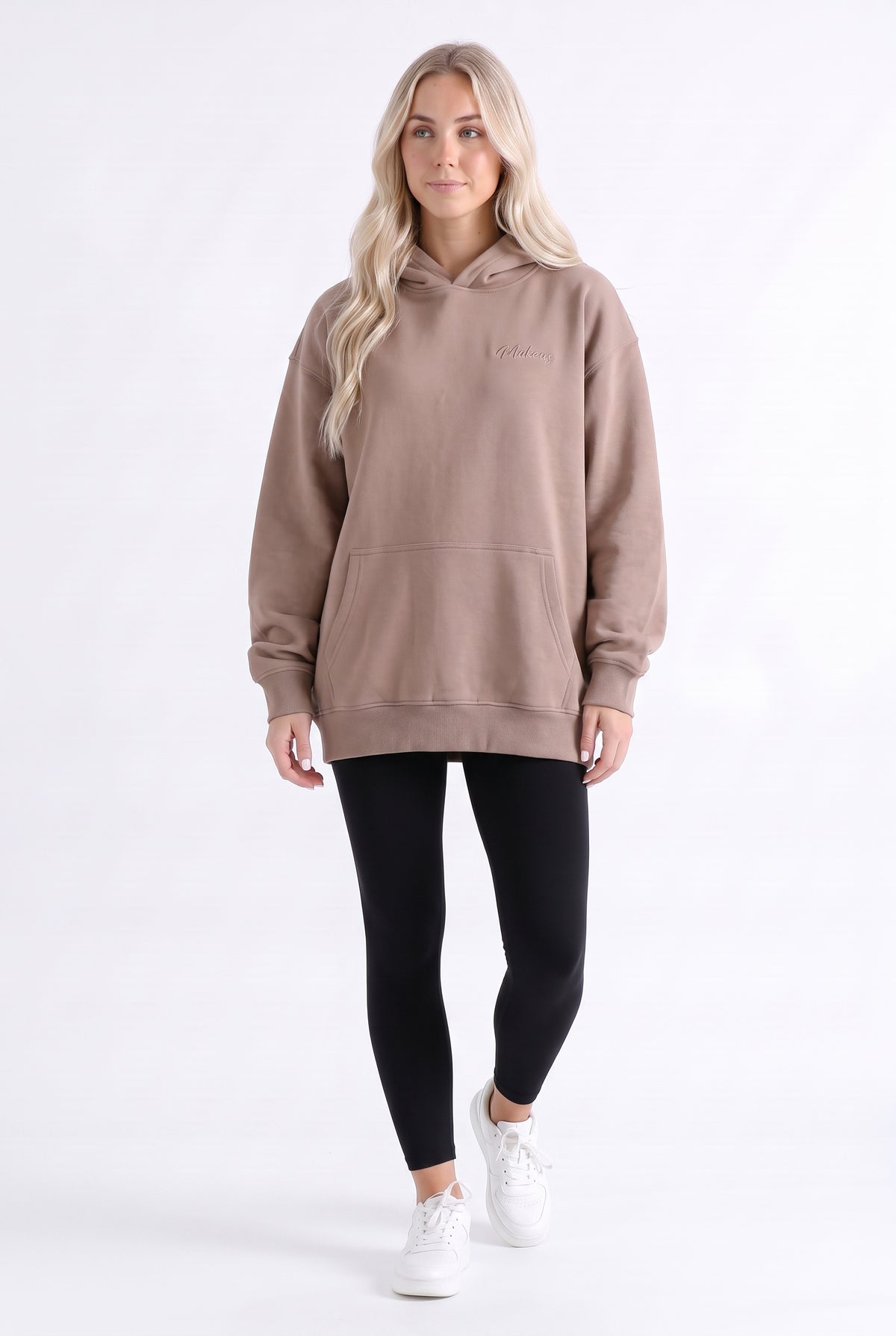 Damska bluza dresowa ONE SIZE z kapturem latte - Ruby SOFT PRO