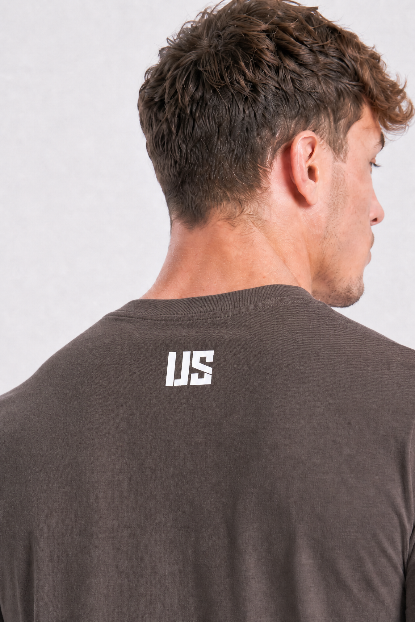 T-shirt bezszwowy bawełniany grafitowy US Tampa