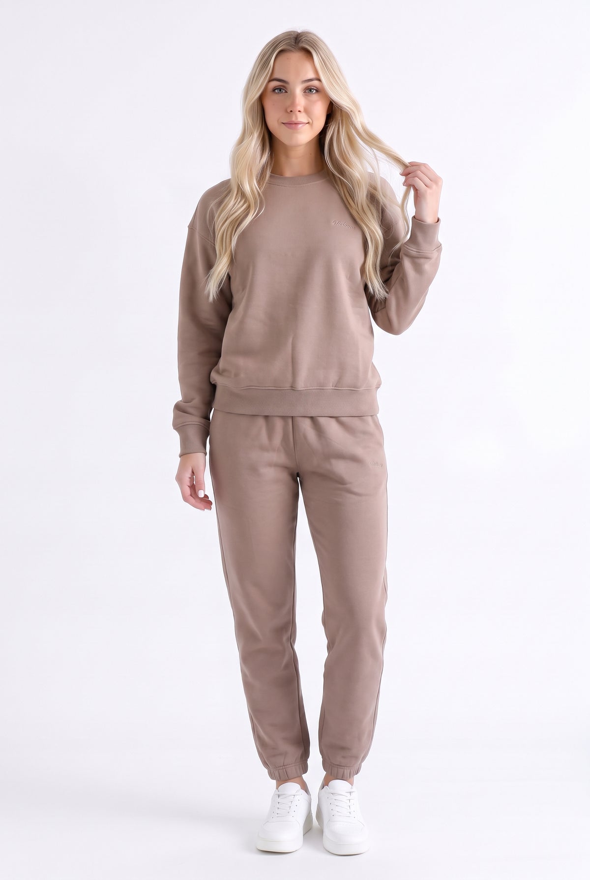 Damska bluza dresowa bez kaptura latte - Luna