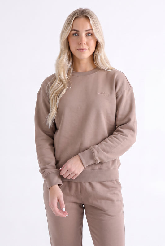 Damska bluza dresowa bez kaptura latte - Luna