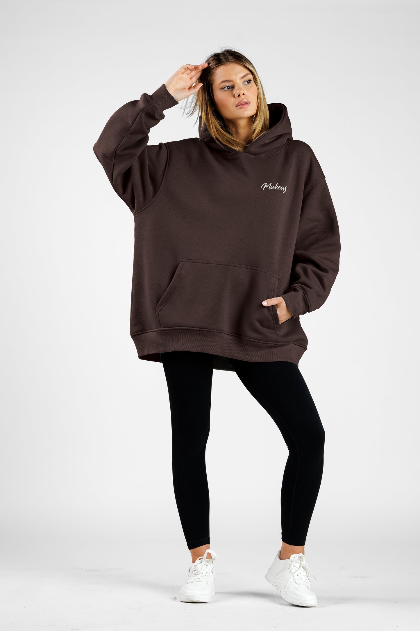 Bluza dresowa z kapturem brązowa ONE SIZE Ruby SOFT PRO