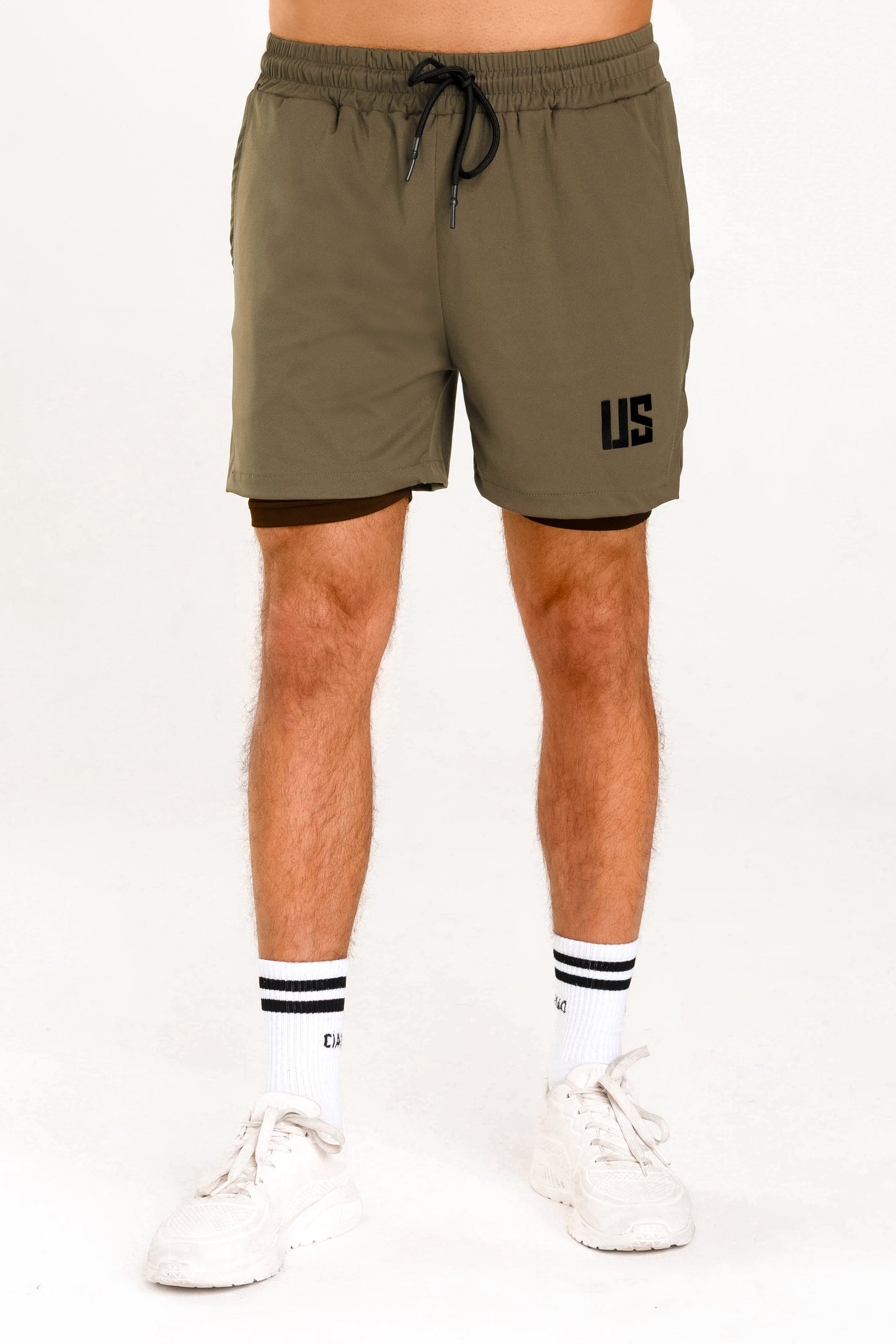 Spodenki treningowe 2w1 desert khaki Camp Hill