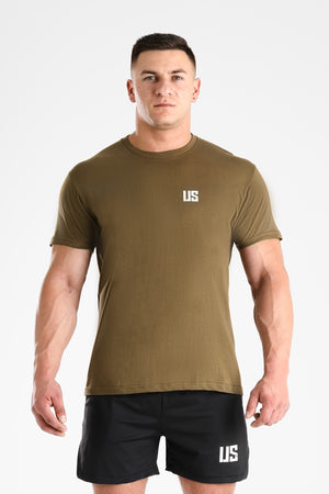 T-shirt bezszwowy bawełniany khaki US Tampa