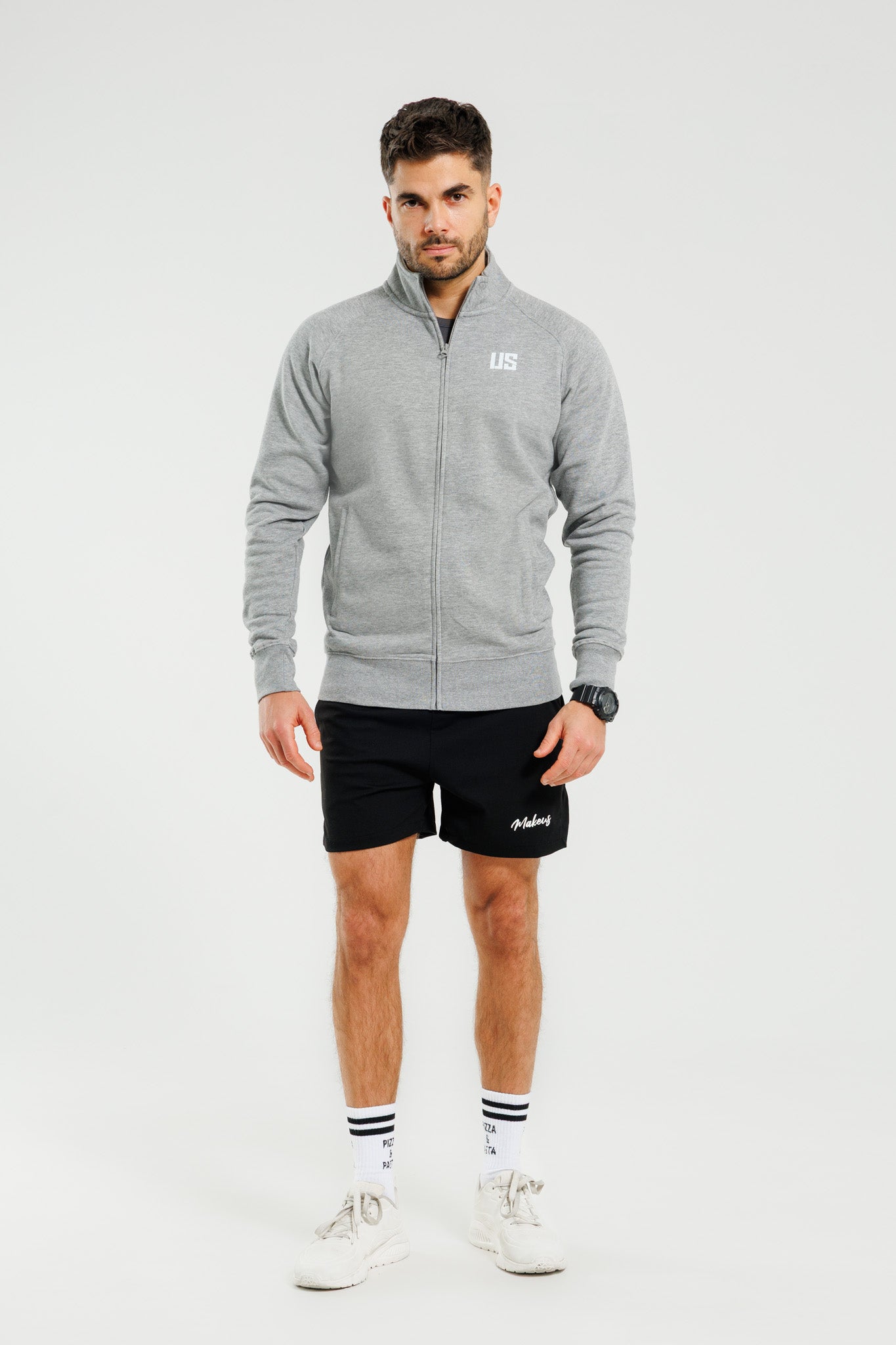 Bluza dresowa męska bluza rozpinana szara Bryce