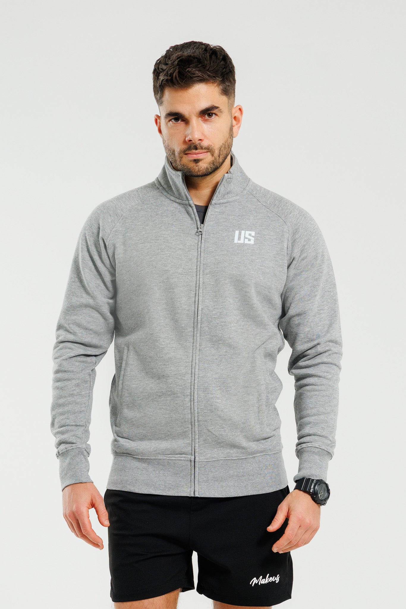 Bluza dresowa męska bluza rozpinana szara Bryce